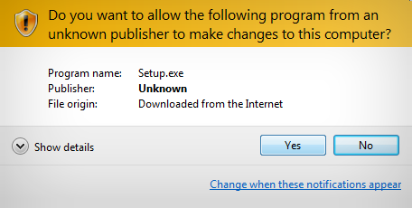 Step 2: Click Yes to allow installation